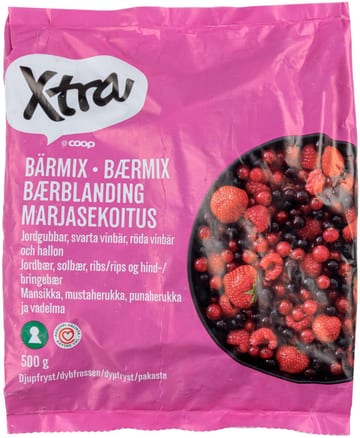 Xtra Marjasekoitus Mansikka, mustaherukka, punaherukka ja vadelma