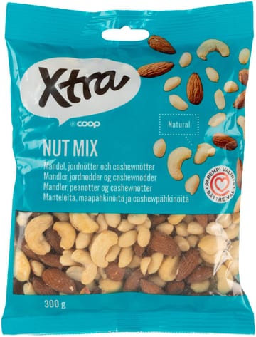 Xtra Nutmix Manteleita, maapähkinöitä ja cashewpähkinöitä