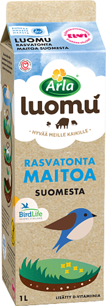 Arla Luomu Rasvatonta maitoa Suomesta 1 l