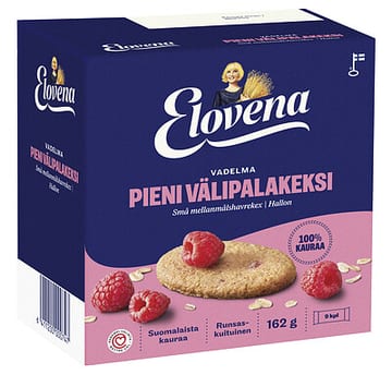 Elovena Pieni välipalakeksi Vadelma