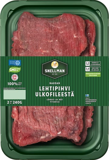 Snellman Naudan lehtipihvi ulkofileestä 2 kpl 240g
